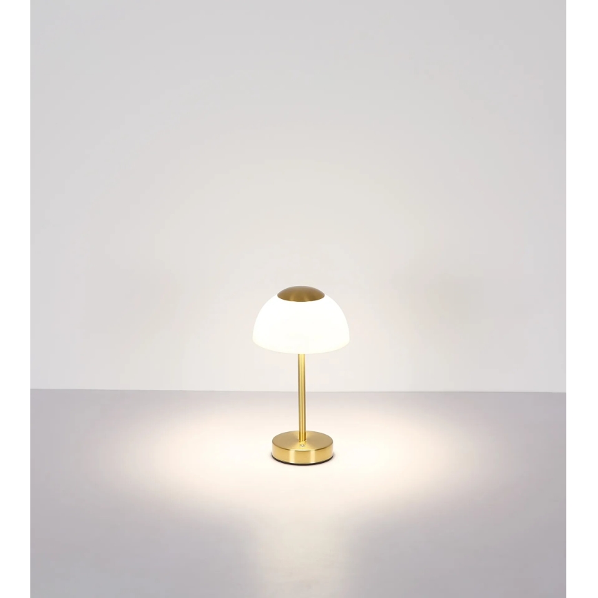 Globo - LED Настільна акумуляторна лампа з регулюванням яскравості LED/2,5W/5V 1800mAh 2700K/4000K/6500K латунь
