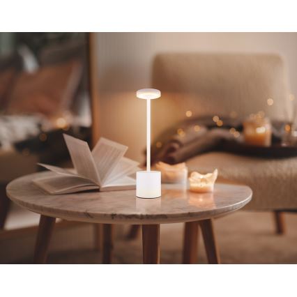 Globo - Светодиодная сенсорная настольная лампа с регулировкой яркости LED/1,2W/3,7V 2000K/3500K/7000K 1200 мАч USB белая