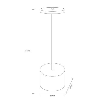Globo - Светодиодная сенсорная настольная лампа с регулировкой яркости LED/1,2W/3,7V 2000K/3500K/7000K 1200 мАч USB белая