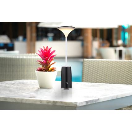 Globo - LED Акумуляторна сенсорна настільна лампа з регулюванням яскравості LED/1,2W/3,7V 3000K 1500mAh чорний