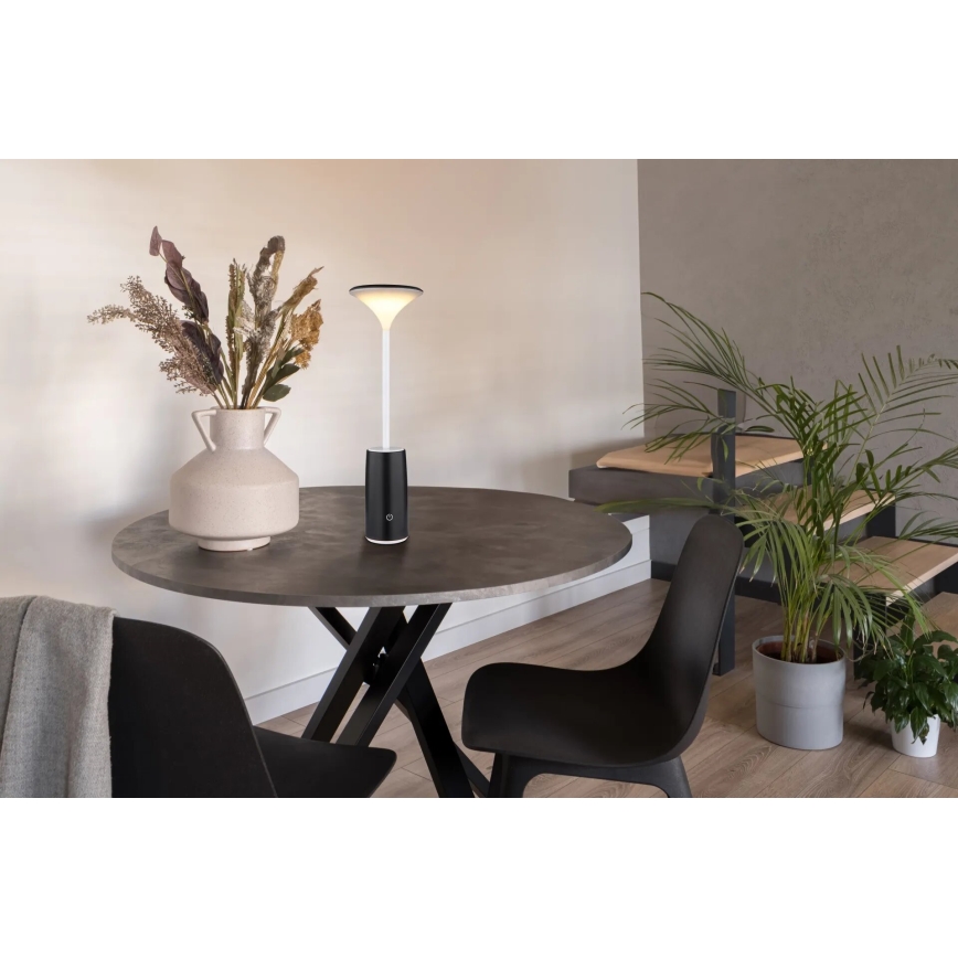 Globo - LED Акумуляторна сенсорна настільна лампа з регулюванням яскравості LED/1,2W/3,7V 3000K 1500mAh чорний
