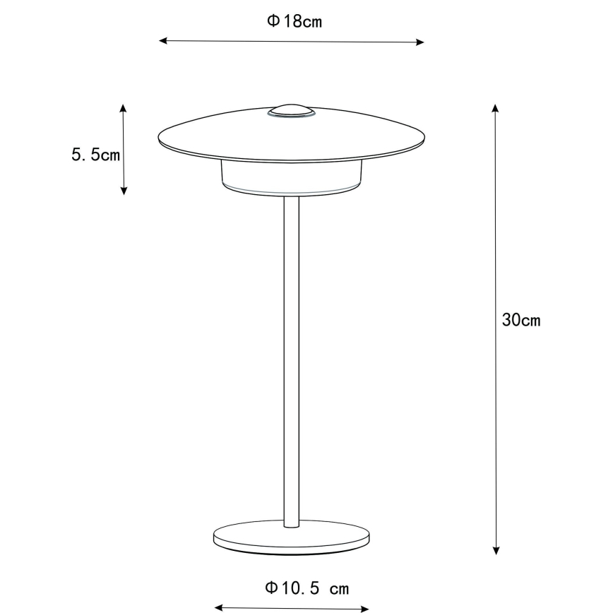 Globo - LED Вулична акумуляторна сенсорна настільна лампа LED/3W/3,7V 1800/2700/3000K IP44 1800 mAh білий