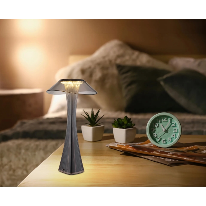 Globo - LED Настільна акумуляторна лампа з регулюванням яскравості LED/2,5W/3,7V 1200mAh 2700K/4500K/6500K чорний