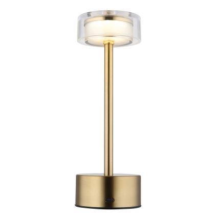 Globo - LED Акумуляторна сенсорна настільна лампа з регулюванням яскравості LED/2,5W/3,7V 2700/4000/6500K 1800mAh латунь