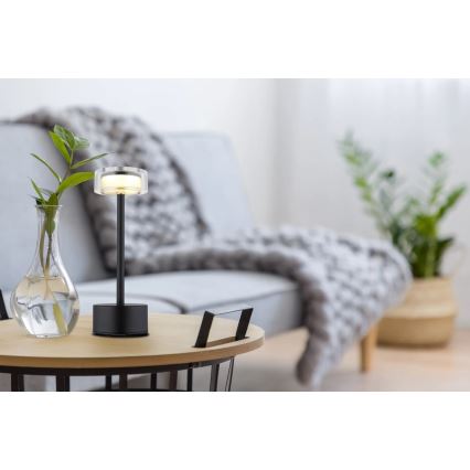 Globo - LED Акумуляторна сенсорна настільна лампа з регулюванням яскравості LED/2,5W/3,7V 2700/4000/6500K 1800mAh чорний