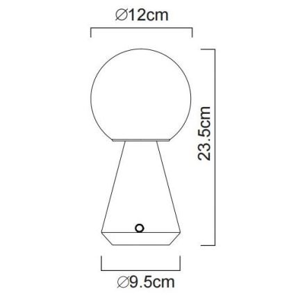 Globo - LED Сенсорна вулична настільна лампа з регулюванням яскравості LED/1,5W/5V 3000/4500/6500K 1800 mAh IP41 мідний