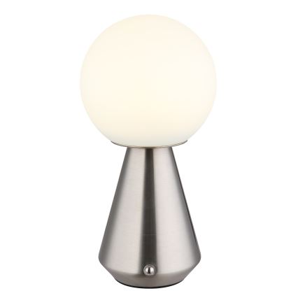 Globo - LED Сенсорна вулична настільна лампа з регулюванням яскравості LED/1,5W/5V 3000/4500/6500K 1800 mAh IP41 матовий хром