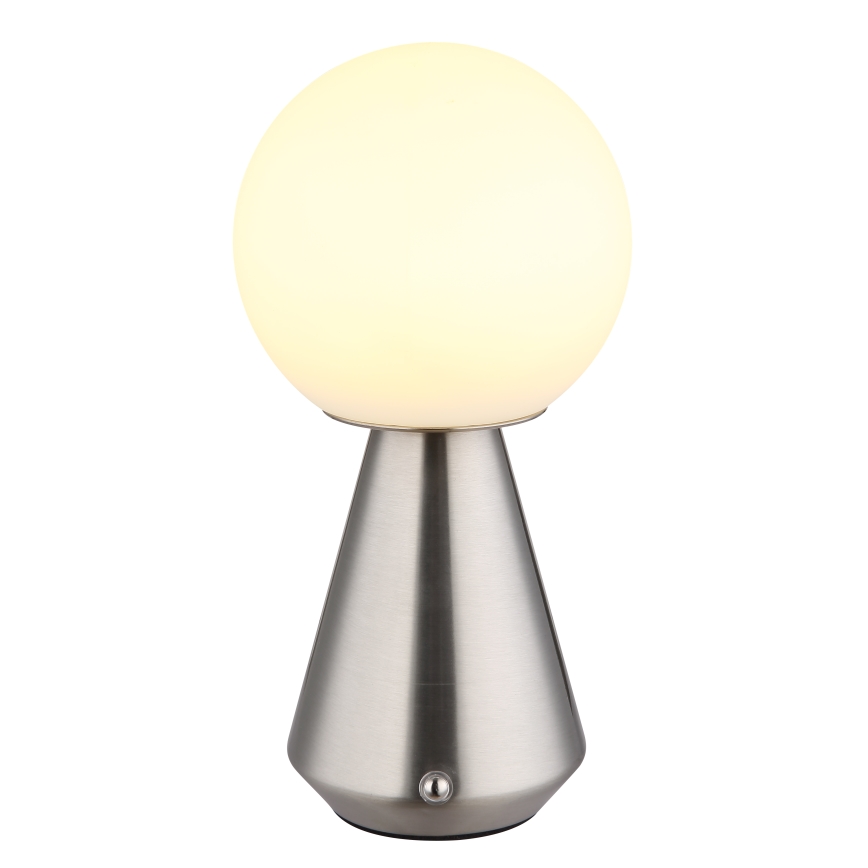 Globo - LED Сенсорна вулична настільна лампа з регулюванням яскравості LED/1,5W/5V 3000/4500/6500K 1800 mAh IP41 матовий хром