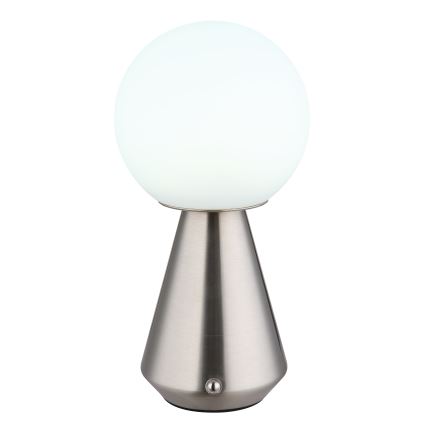 Globo - LED Сенсорна вулична настільна лампа з регулюванням яскравості LED/1,5W/5V 3000/4500/6500K 1800 mAh IP41 матовий хром