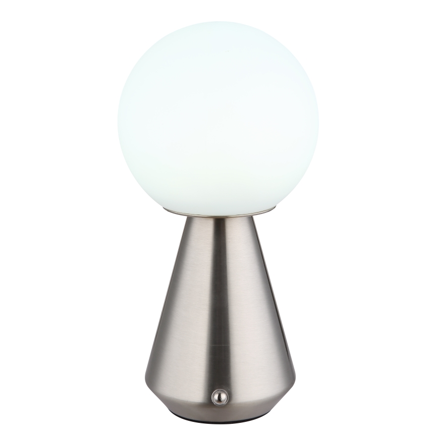 Globo - LED Сенсорна вулична настільна лампа з регулюванням яскравості LED/1,5W/5V 3000/4500/6500K 1800 mAh IP41 матовий хром