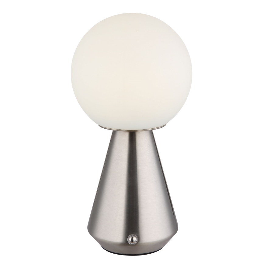 Globo - LED Сенсорна вулична настільна лампа з регулюванням яскравості LED/1,5W/5V 3000/4500/6500K 1800 mAh IP41 матовий хром