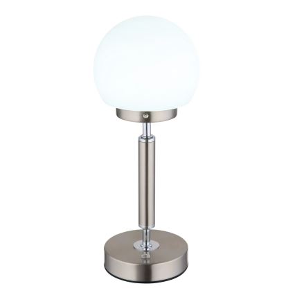 Globo - LED Акумуляторна сенсорна настільна лампа з регулюванням яскравості LED/2,5W/5V 1800mAh 2700/4000/6500K матовий хром