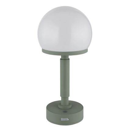 Globo - LED Акумуляторна сенсорна настільна лампа з регулюванням яскравості LED/2,5W/5V 1800mAh 2800K зелений
