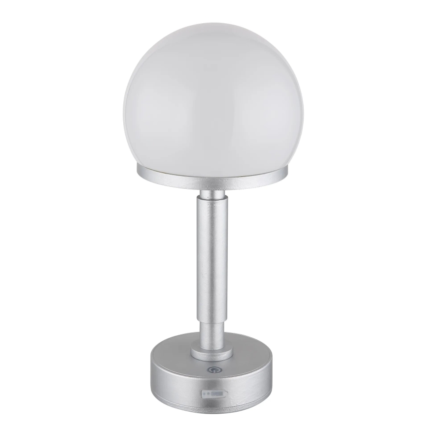 Globo - LED Акумуляторна сенсорна настільна лампа з регулюванням яскравості LED/2,5W/5V 1800mAh 2800K срібний