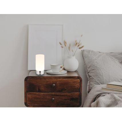 Globo - LED RGBW Сенсорна вулична настільна лампа з регулюванням яскравості LED/1,8W/5V 1500 mAh IP44 матовий хром