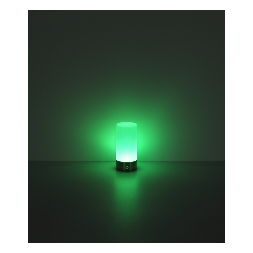 Globo - LED RGBW Сенсорна вулична настільна лампа з регулюванням яскравості LED/1,8W/5V 1500 mAh IP44 матовий хром