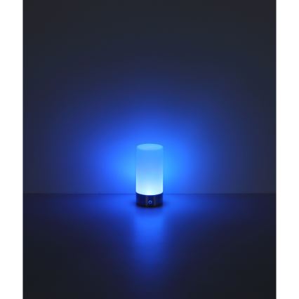 Globo - LED RGBW Сенсорна вулична настільна лампа з регулюванням яскравості LED/1,8W/5V 1500 mAh IP44 матовий хром