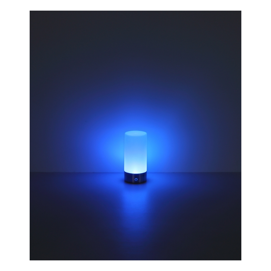 Globo - LED RGBW Сенсорна вулична настільна лампа з регулюванням яскравості LED/1,8W/5V 1500 mAh IP44 матовий хром