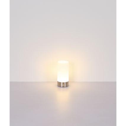 Globo - LED RGBW Сенсорна вулична настільна лампа з регулюванням яскравості LED/1,8W/5V 1500 mAh IP44 матовий хром