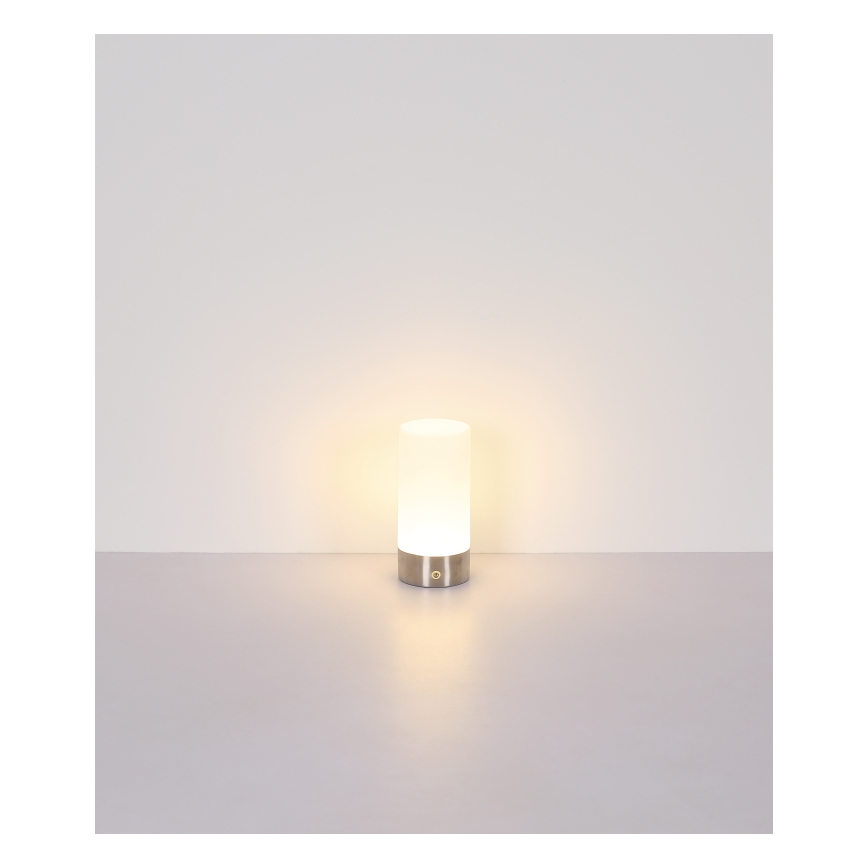 Globo - LED RGBW Сенсорна вулична настільна лампа з регулюванням яскравості LED/1,8W/5V 1500 mAh IP44 матовий хром