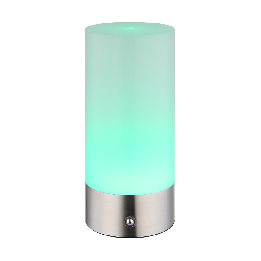 Globo - LED RGBW Сенсорна вулична настільна лампа з регулюванням яскравості LED/1,8W/5V 1500 mAh IP44 матовий хром