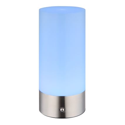 Globo - LED RGBW Сенсорна вулична настільна лампа з регулюванням яскравості LED/1,8W/5V 1500 mAh IP44 матовий хром