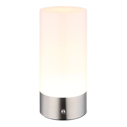 Globo - LED RGBW Сенсорна вулична настільна лампа з регулюванням яскравості LED/1,8W/5V 1500 mAh IP44 матовий хром