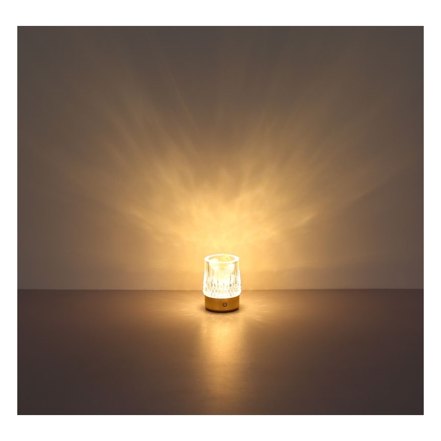 Globo - Светодиодная сенсорная настольная лампа с диммером LED/1W/5V 3000K 1200 mAh золотистая