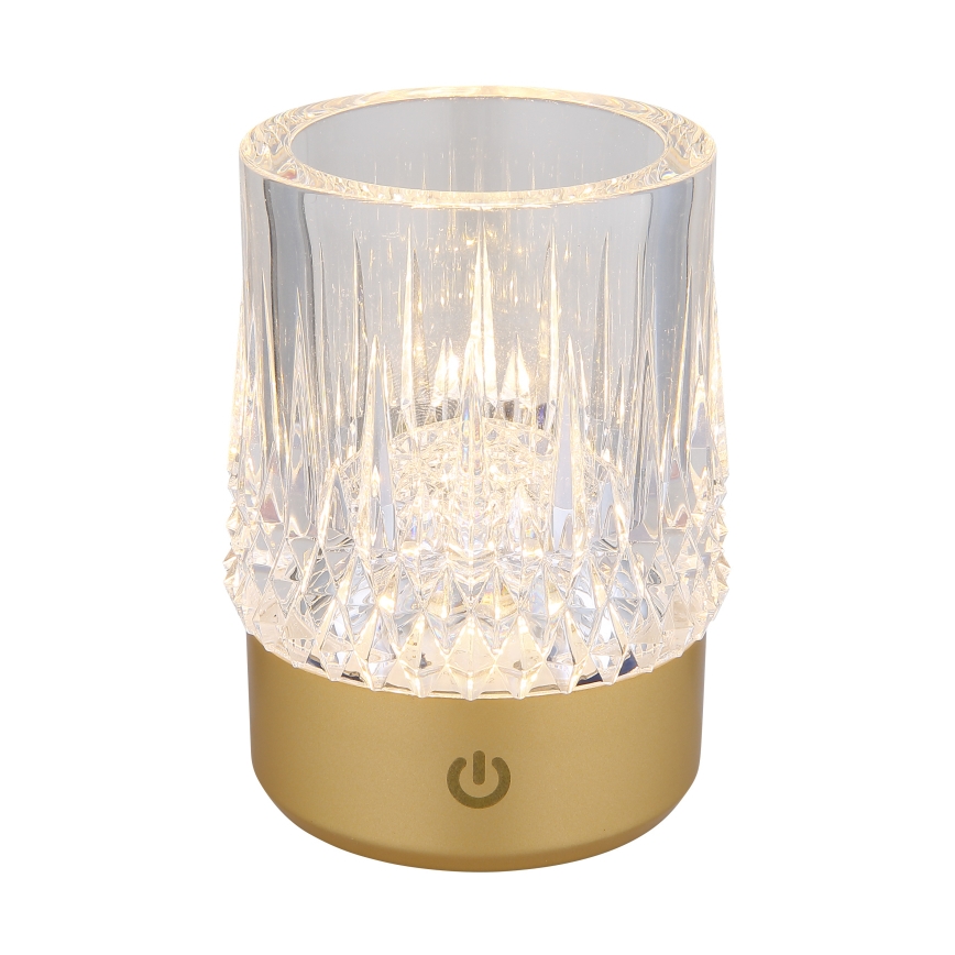 Globo - Светодиодная сенсорная настольная лампа с диммером LED/1W/5V 3000K 1200 mAh золотистая