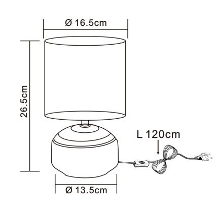 Globo - Stolní lampa1xE14/40W/230V сірий/keramika