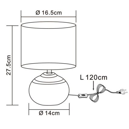 Globo - Настільна лампа 1xE14/40W/230V бежевий/кераміка