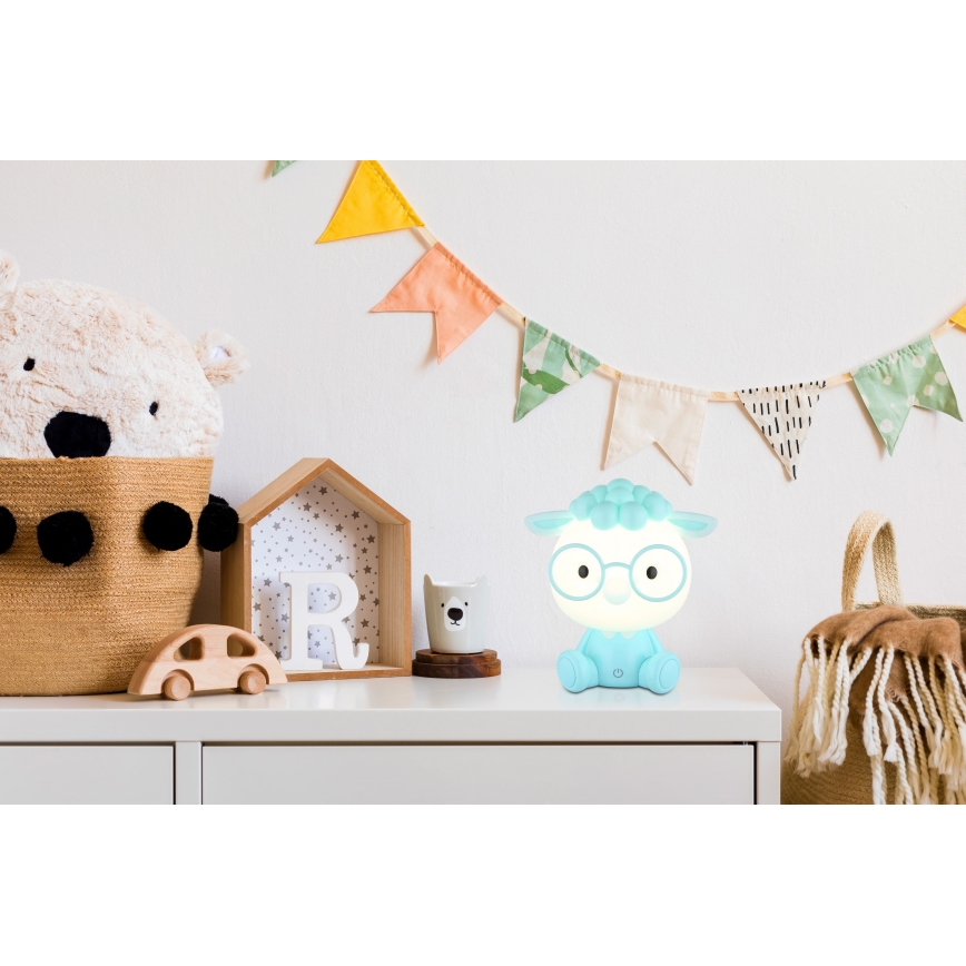 Globo - Світлодіодна регульована за яскравістю дитяча нічна лампа, акумуляторна LED/1W/5V 500 mAh синя