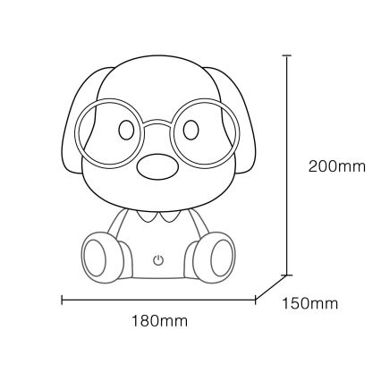Globo - Світлодіодна регульована за яскравістю дитяча нічна лампа, акумуляторна LED/1W/5V 500 mAh синя