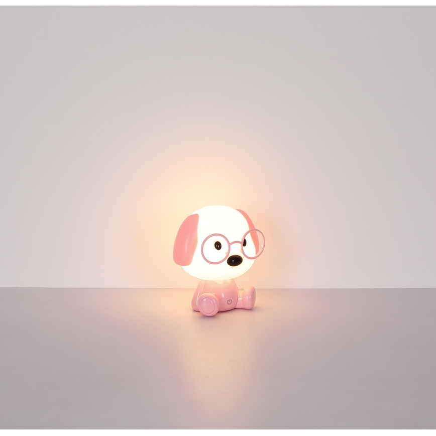 Globo - Світлодіодна регульована за яскравістю дитяча нічна лампа, акумуляторна LED/1W/5V 500 mAh, рожева