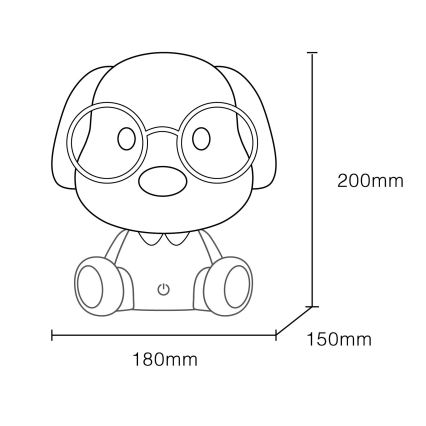 Globo - LED Акумуляторна дитяча нічна лампа з регулюванням яскравості LED/1W/5V 500 mAh рожевий