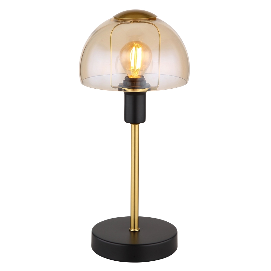 Globo - Настільна сенсорна лампа 1xE14/25W/230V чорний/золотий