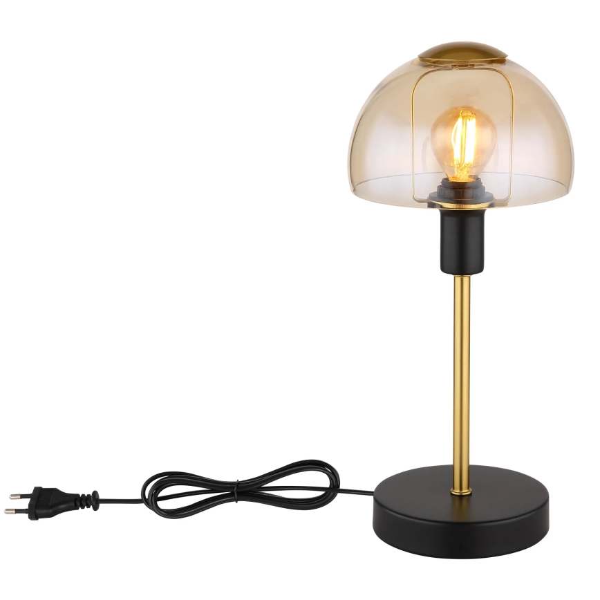 Globo - Настільна сенсорна лампа 1xE14/25W/230V чорний/золотий