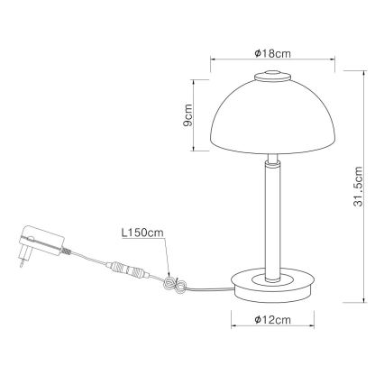 Globo - LED Сенсорна настільна лампа з регулюванням яскравості LED/7W/230V 3000K латунь