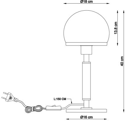 Globo - Настільна лампа 1xE27/40W/230V чорний/коричневий