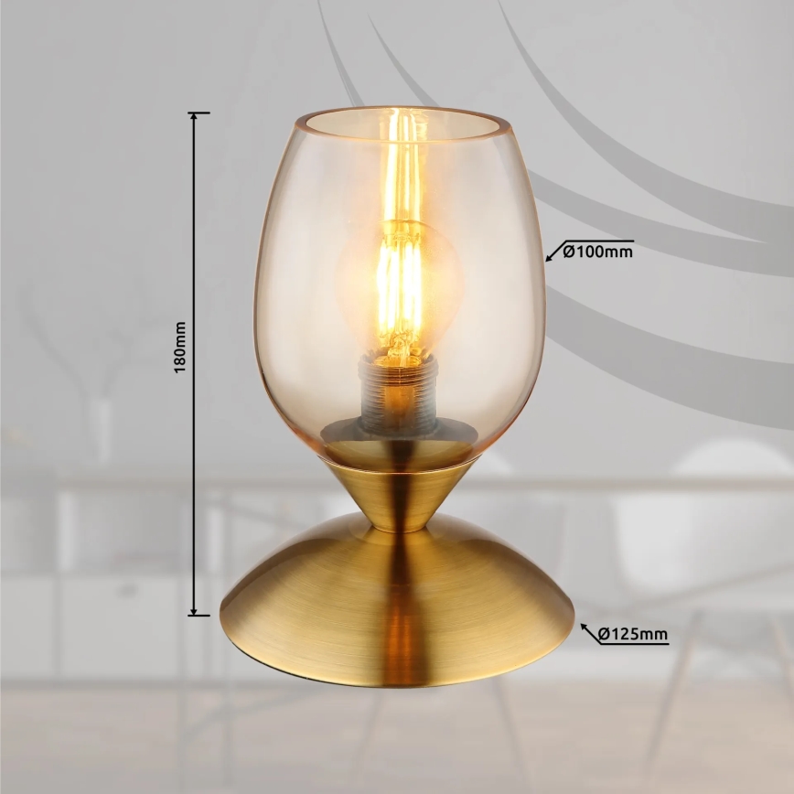 Globo - Настільна сенсорна лампа 1xE14/25W/230V латунь