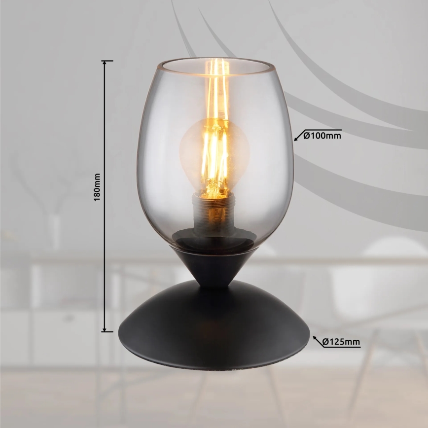 Globo - Настольная сенсорная лампа 1xE14/25W/230V черный