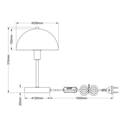 Globo - Настольная лампа 1xE14/40W/230V чёрная
