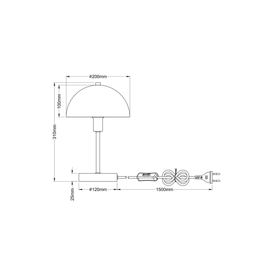 Globo - Настольная лампа 1xE14/40W/230V чёрная