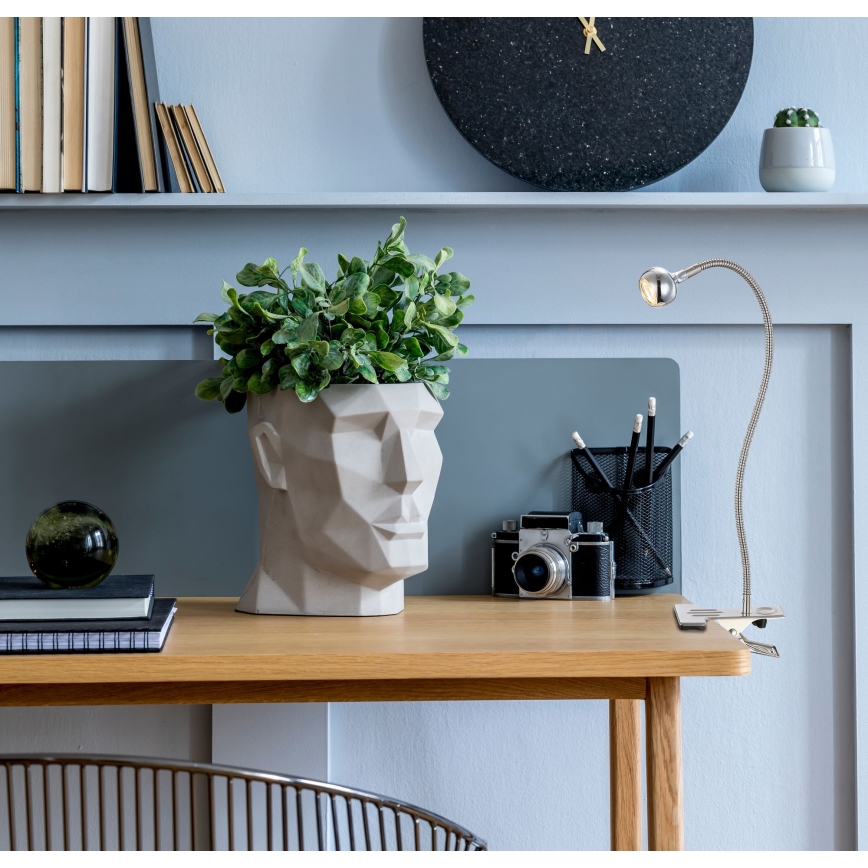 Globo - LED гнучка лампа з кліпсою LED/3W/230V матовий хром