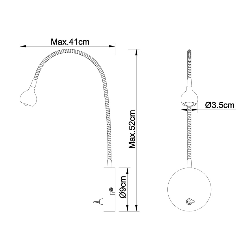 Globo - LED Гнучка лампа LED/3W/230V глянцевий хром