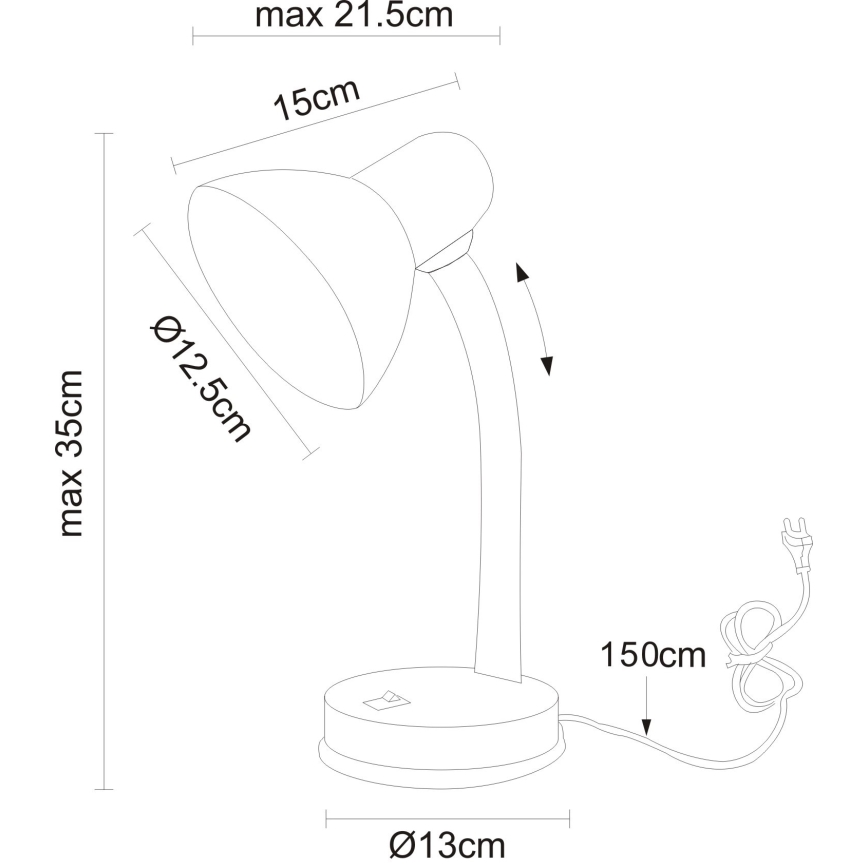 Globo - Настільна лампа 1xE27/40W/230V чорна