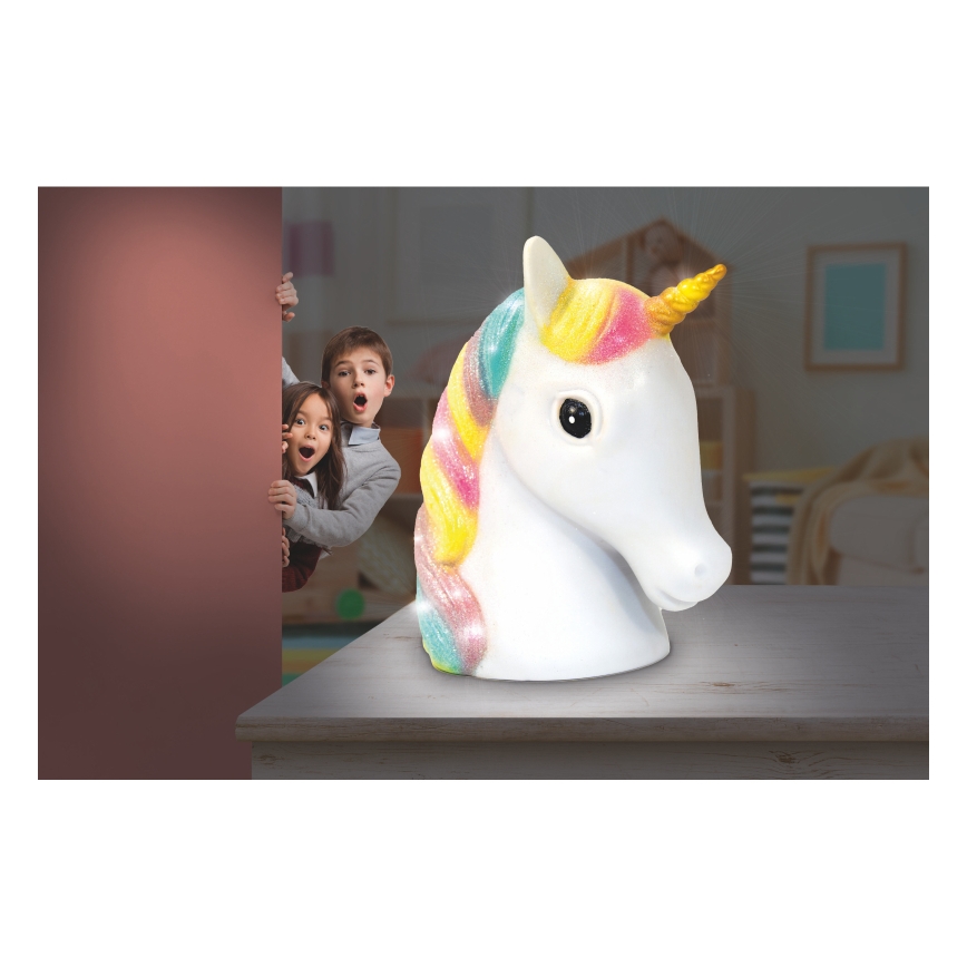 Globo - Светодиодный детский ночник LED/1W/230/4,5V 3xAA единорог
