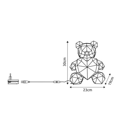 Globo - LED настільна прикраса в подарунковій упаковці LED/6W/5V USB ведмідь