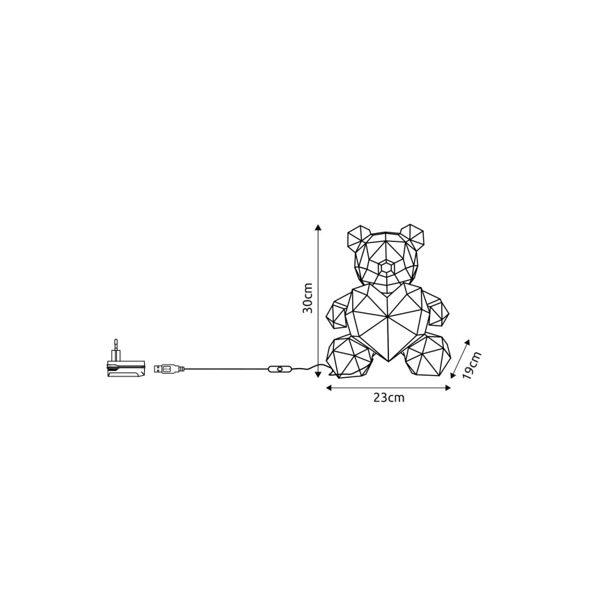 Globo - LED настільна прикраса в подарунковій упаковці LED/6W/5V USB ведмідь