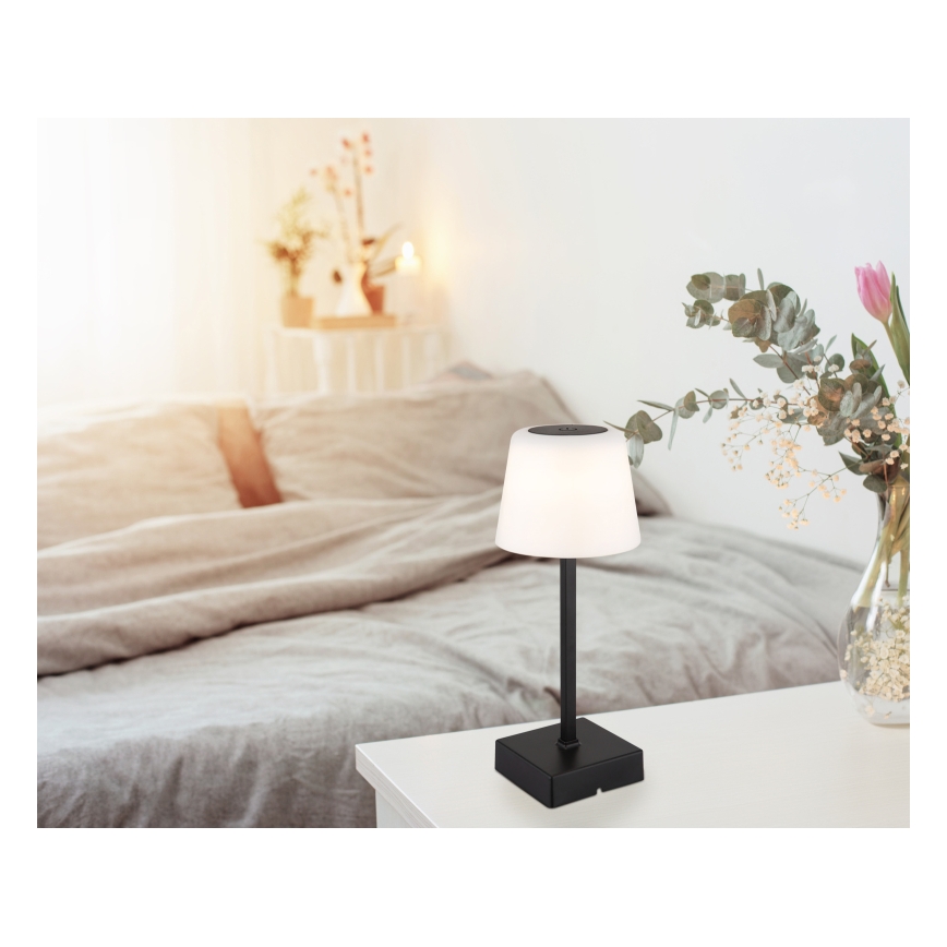 Globo - Светодиодная сенсорная настольная лампа с регулируемой яркостью LED/2W/5V 3000/4500/6500K 800 мАч черная